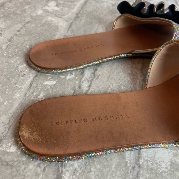 Loeffler Randall Glitter Flat Sandal Slides - Picture 10 of 13